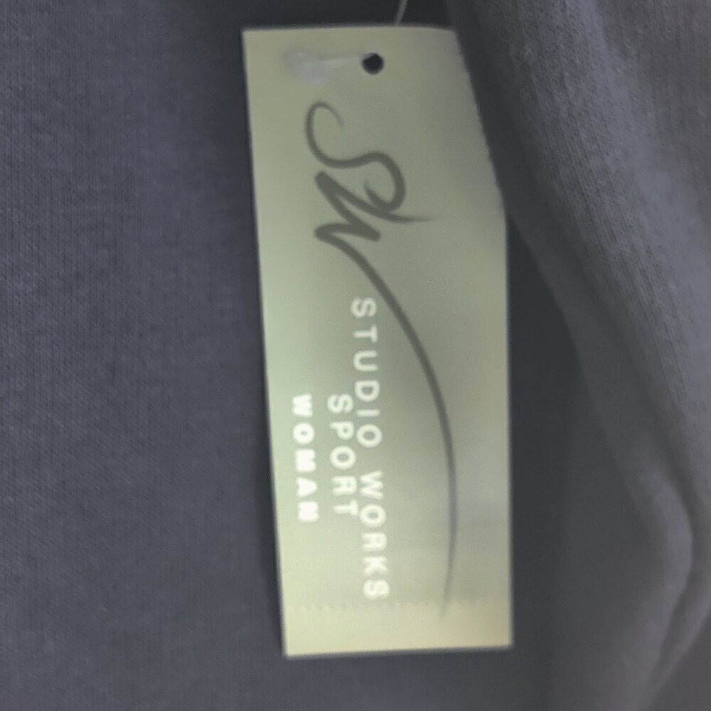 Studio Works Sport sweatshirt with snowflake design. Navy Blue & white collar 1X - Picture 7 of 8